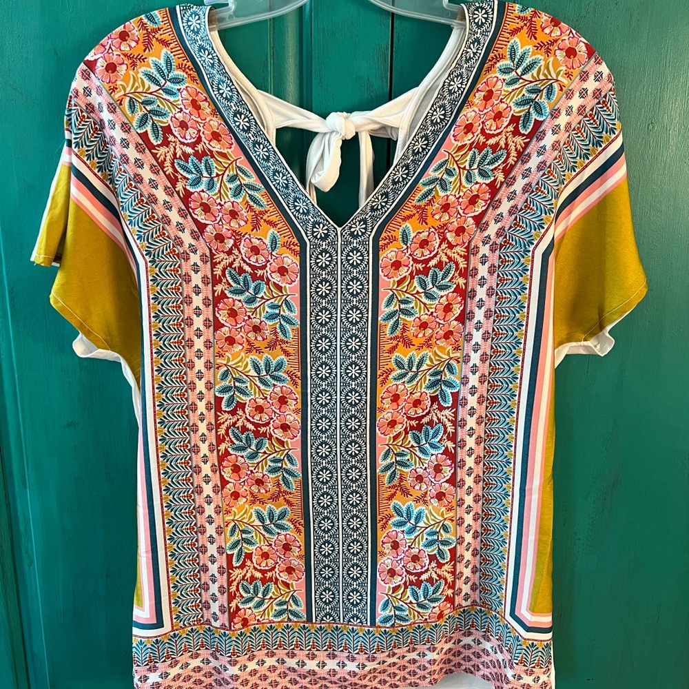 Promod tie-back boho tee